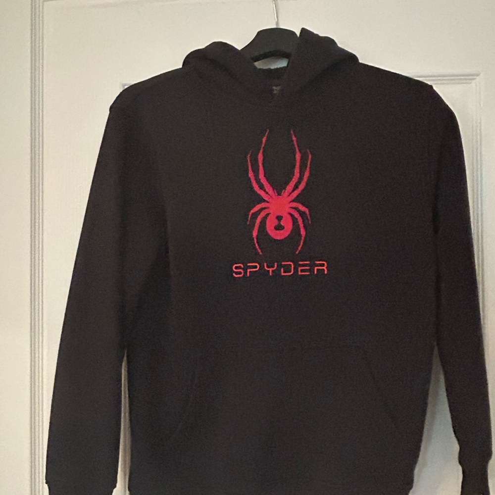 Spyder Boys Black Hoodie with Red Logo